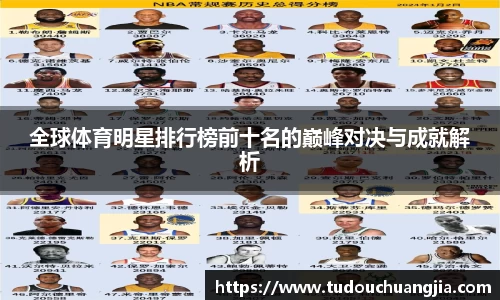 全球体育明星排行榜前十名的巅峰对决与成就解析